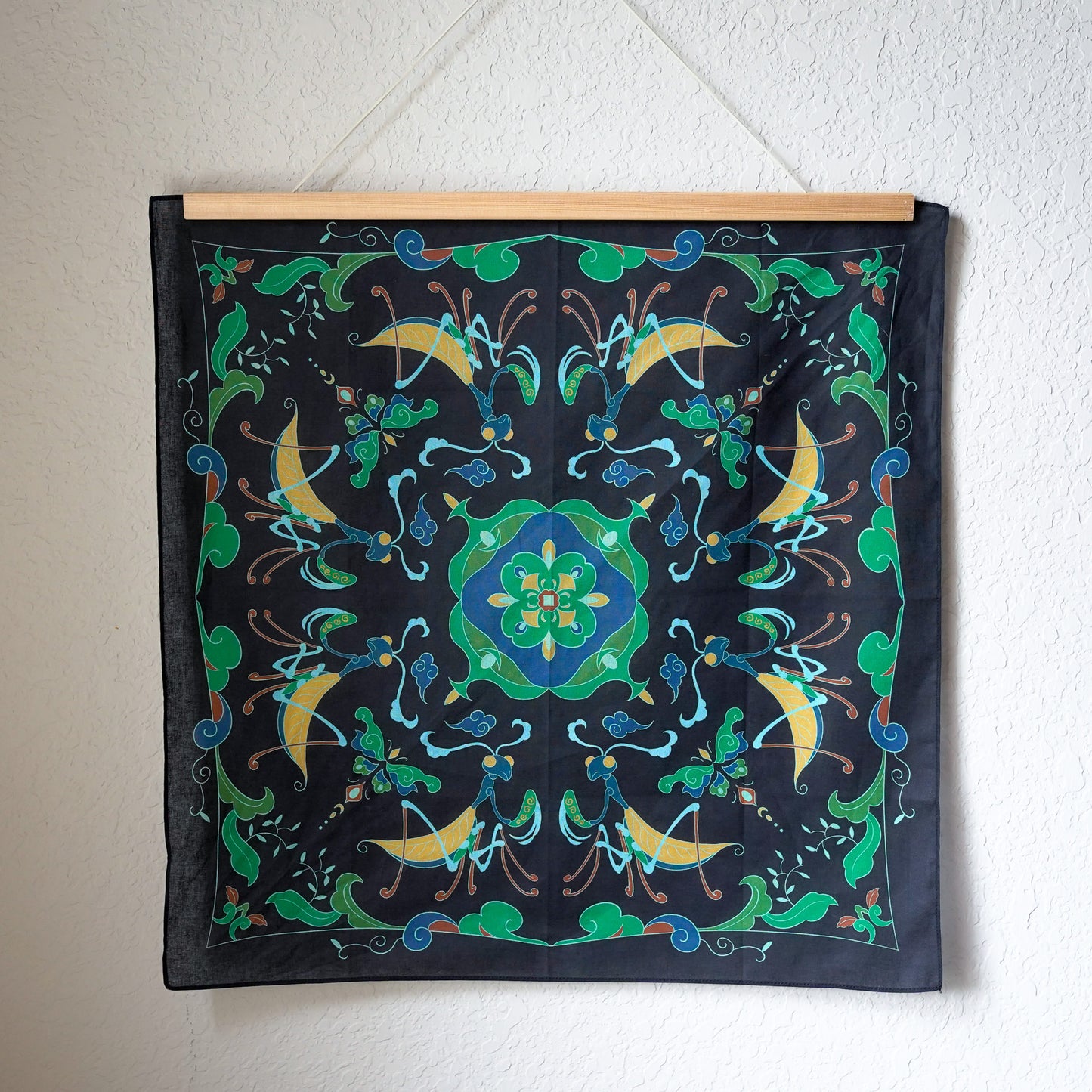 Hand-Drawn Mantis & Butterfly Bandana