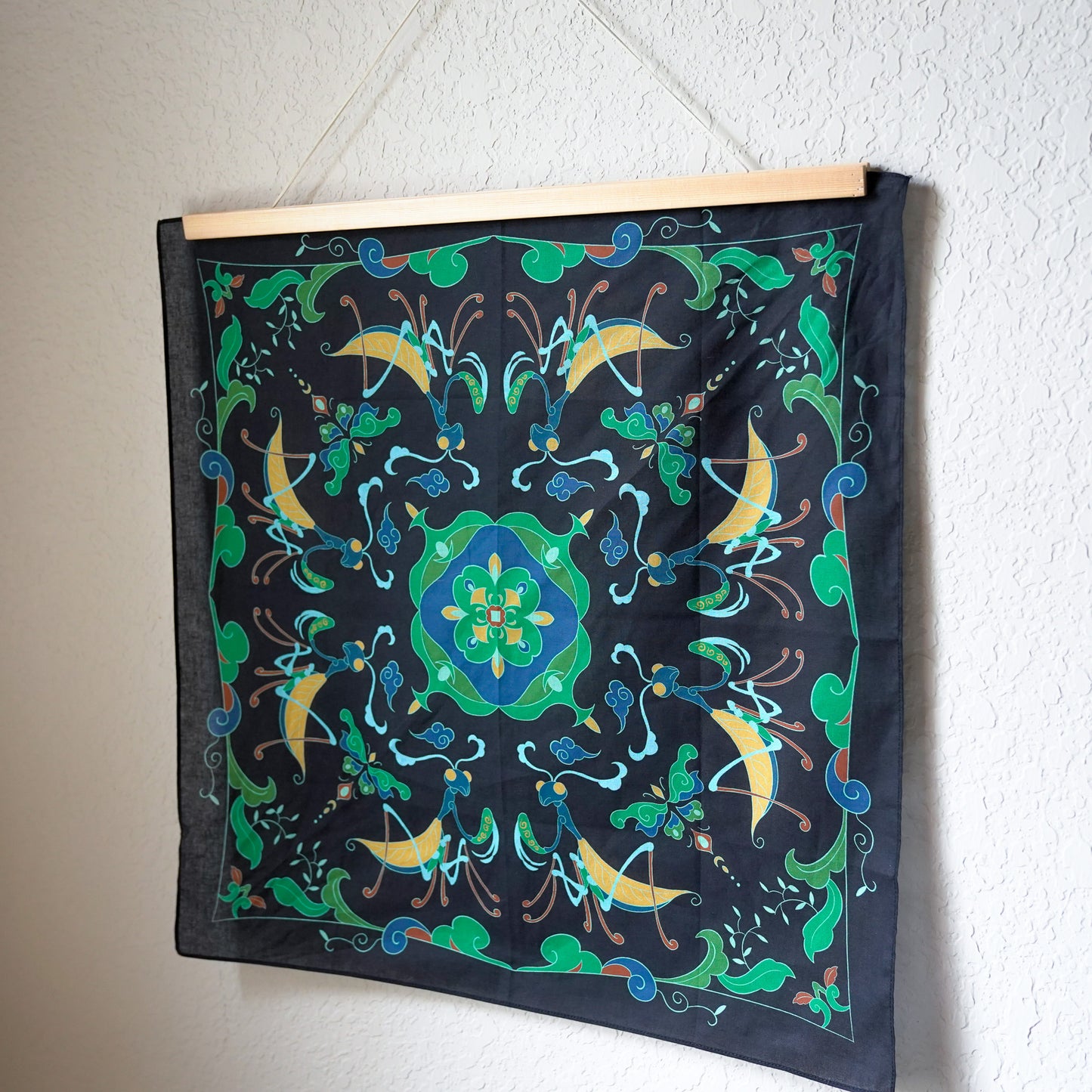 Hand-Drawn Mantis & Butterfly Bandana