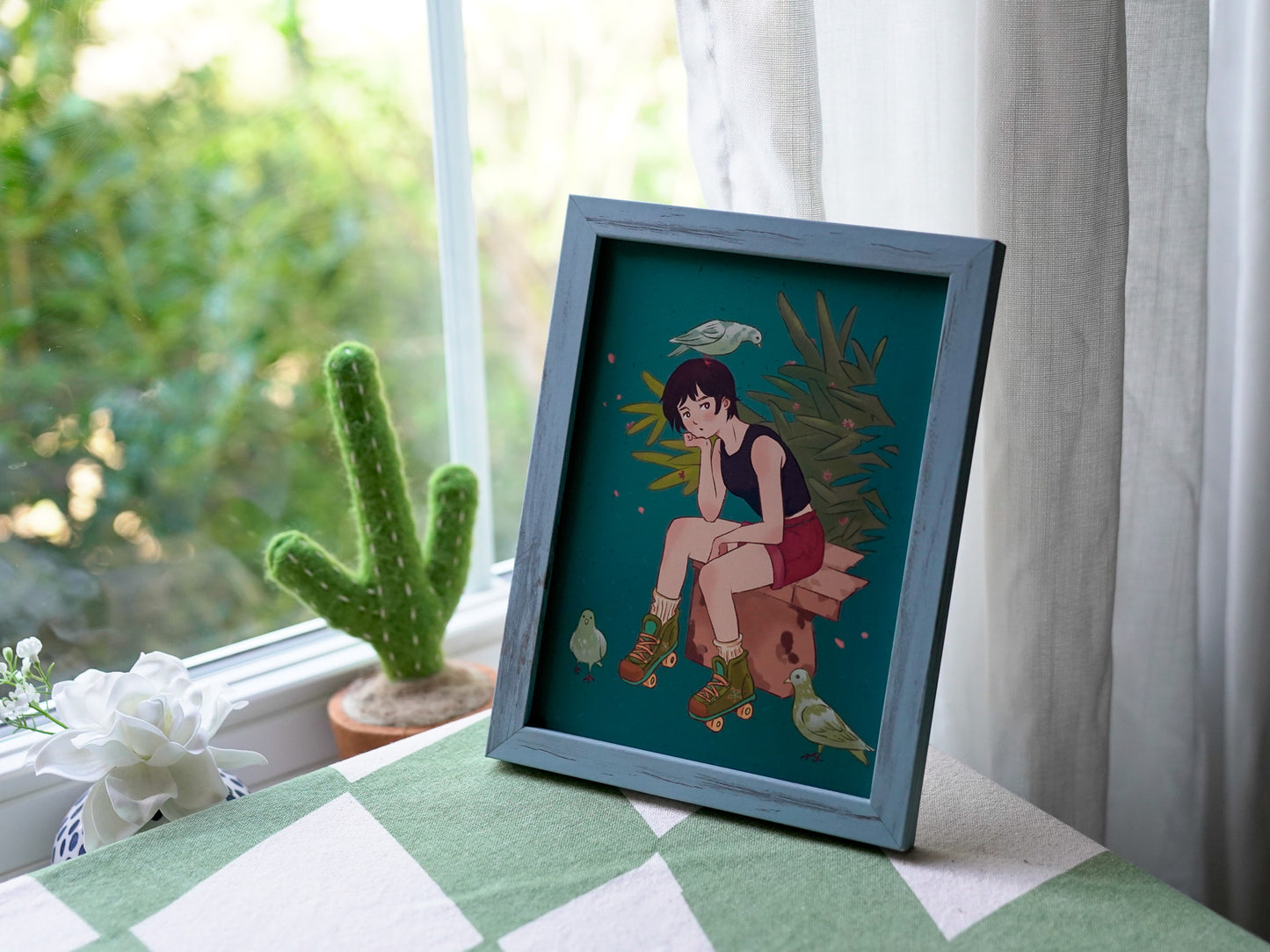 Roller Skating Girl Art Print (6x8)