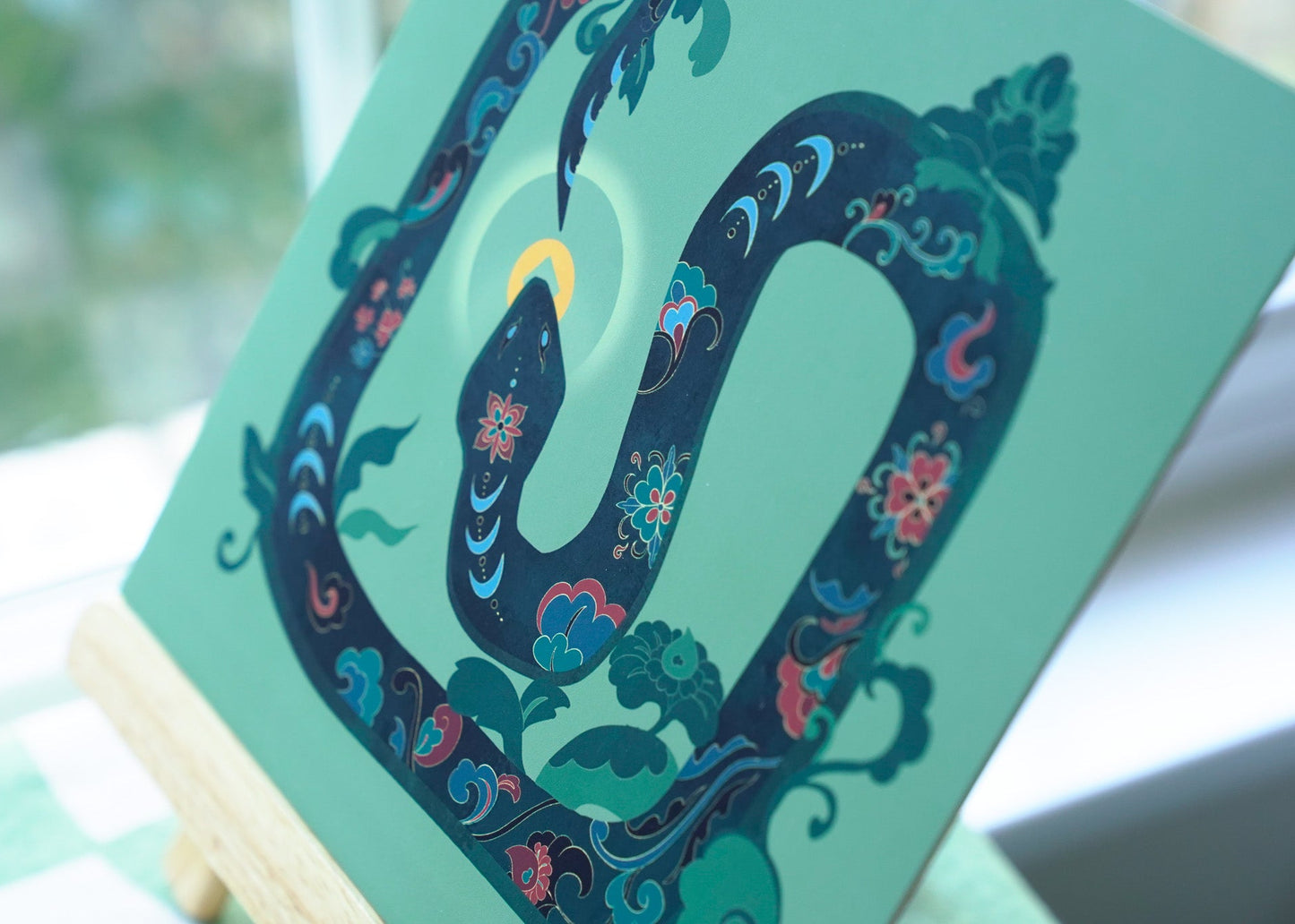 Flowery Snake Art Print