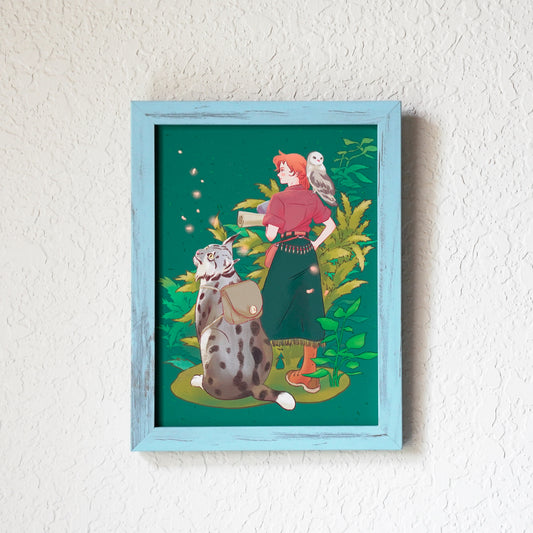 The Traveler’s Companions –  Fantasy Adventure Art Print (6x8)