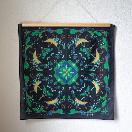 Hand-Drawn Mantis & Butterfly Bandana