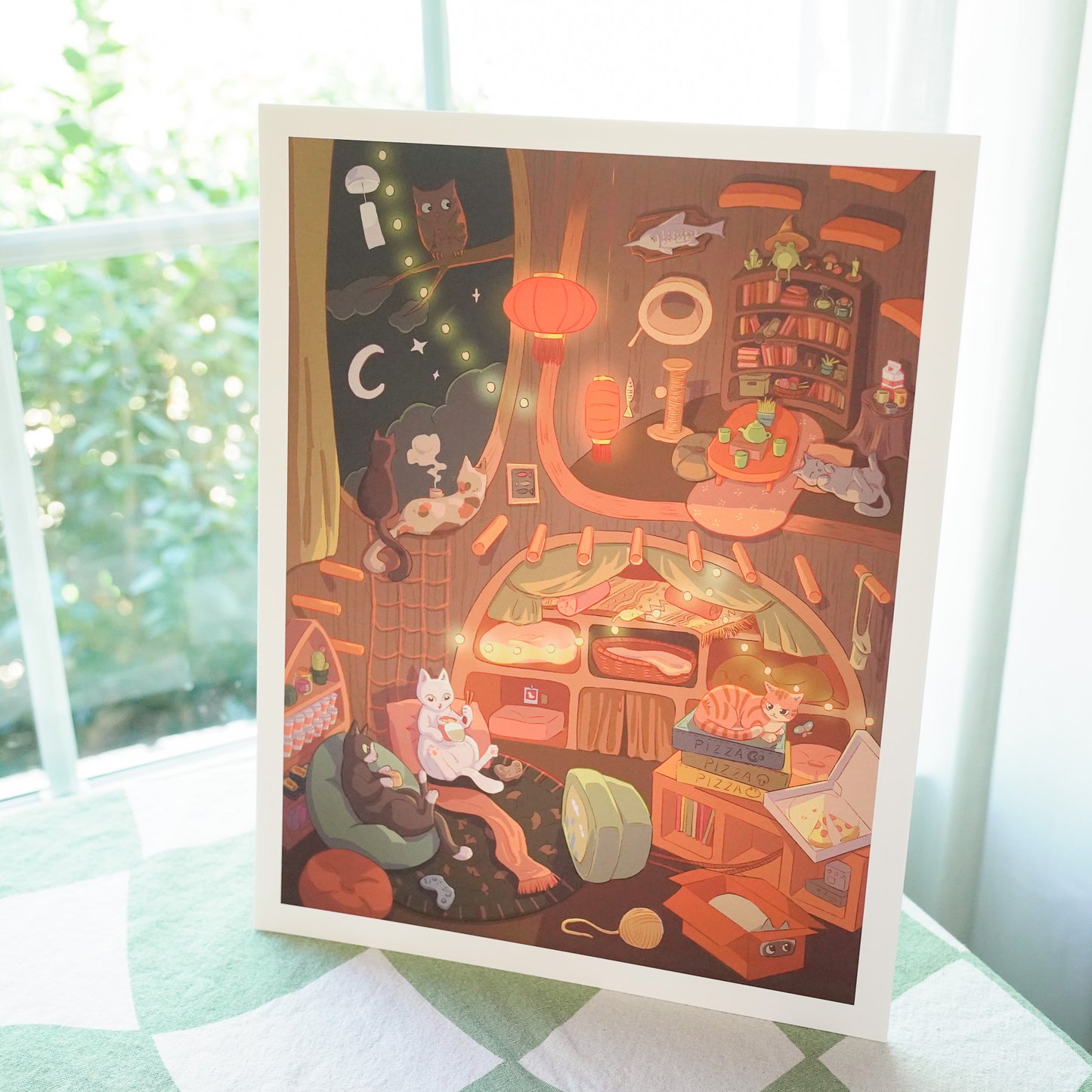 Cozy Cat Tree House Print
