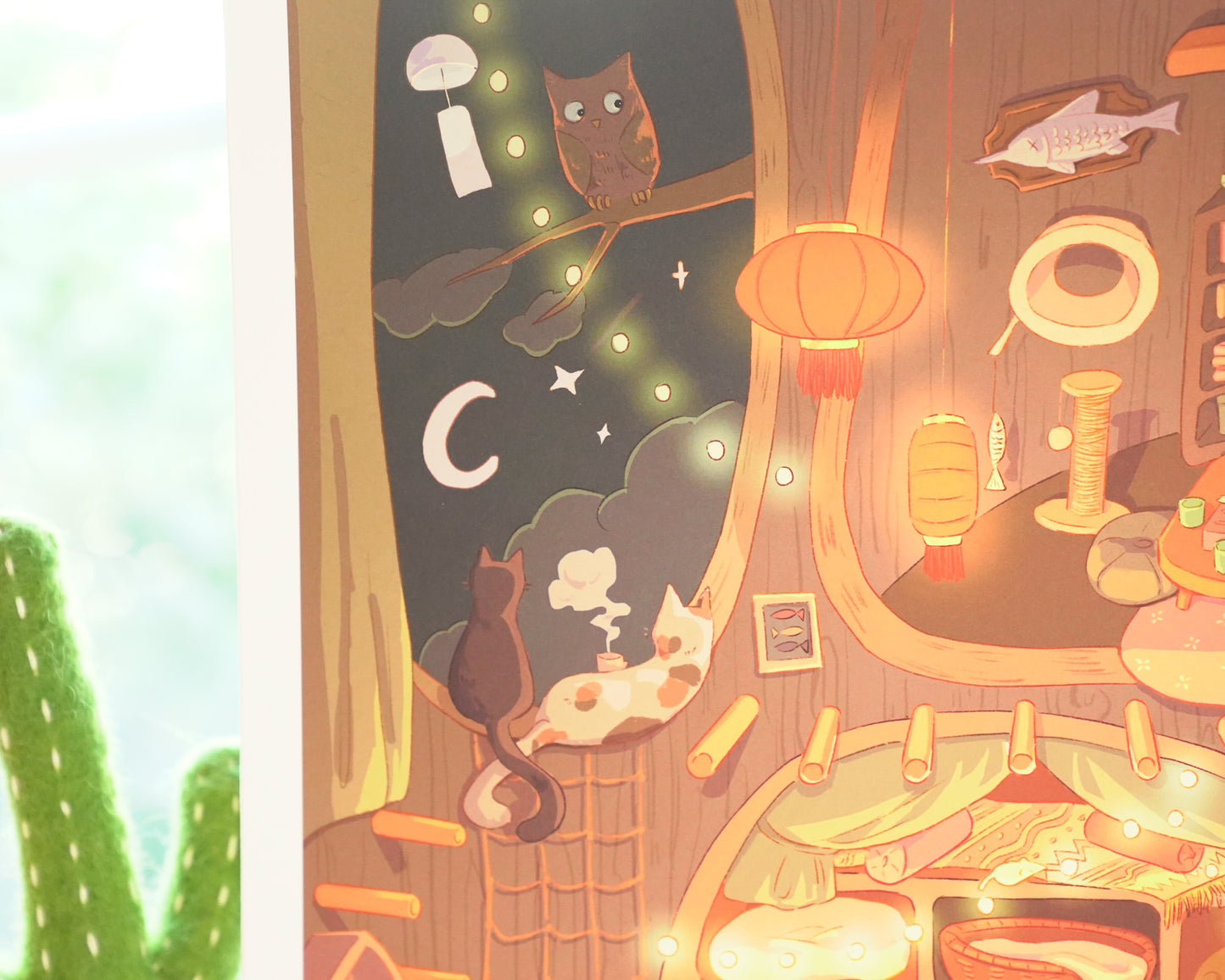 Cozy Cat Tree House Print