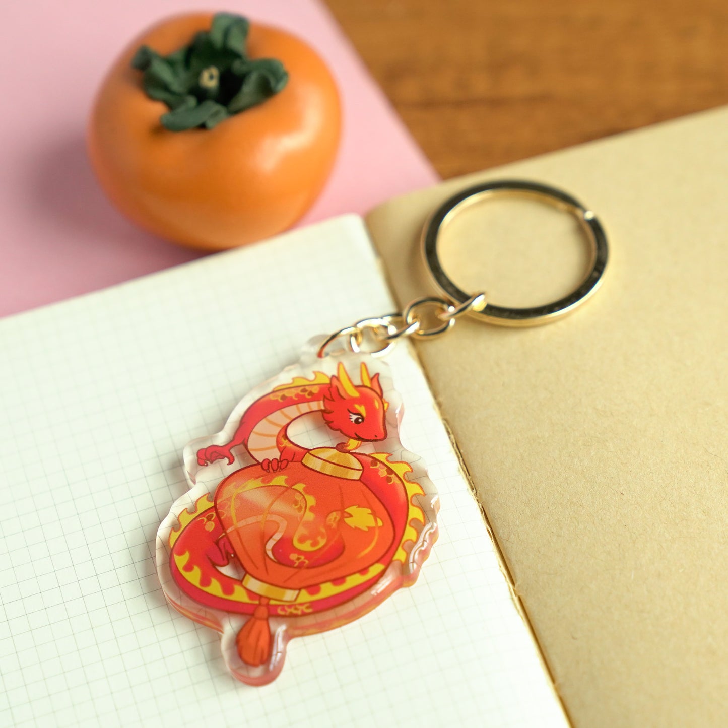 Red Lantern Dragon Keychain