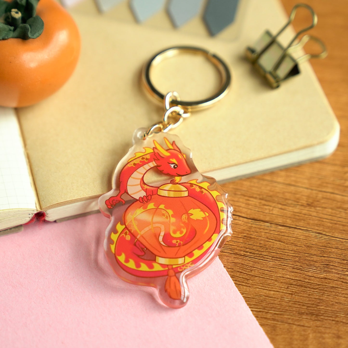 Red Lantern Dragon Keychain