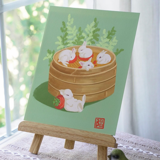 Cute Bunny Dumplings Print