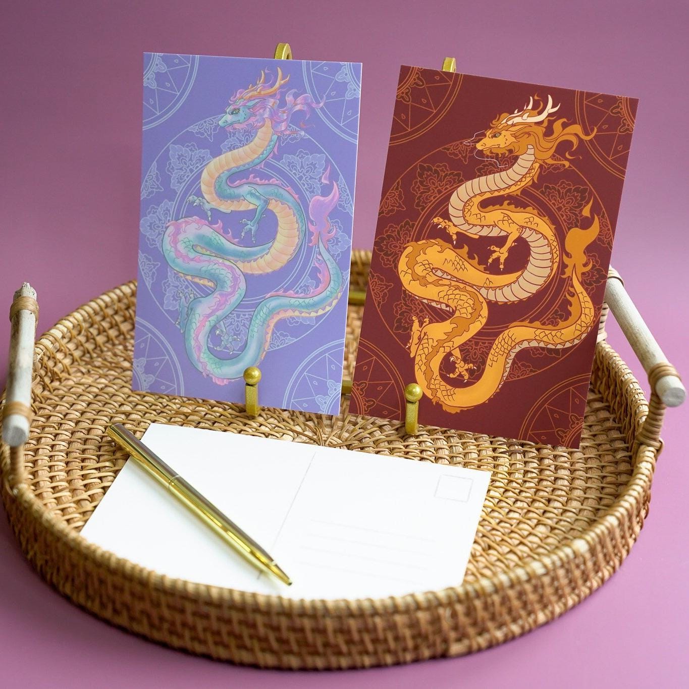 Dragon Postcard - Year of the Dragon Small Print, Lunar New Year Dragon Art